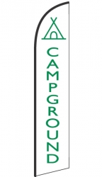 White and Green Campground Tent