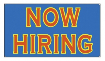 Now Hiring Banner - Blue