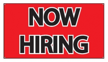 Now Hiring Banner - Red